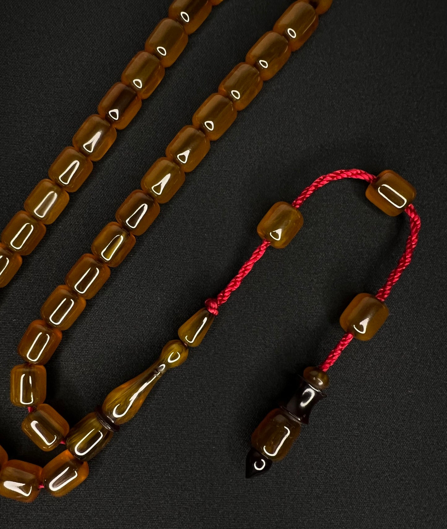 Sistemli Cubuk Sikma Kehribar Tesbih