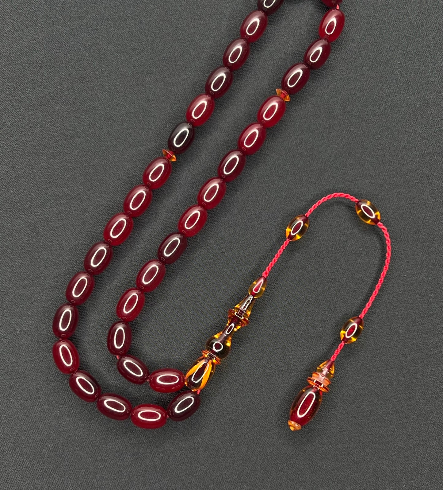 Sistemli Cubuk Sikma Kehribar Tesbih