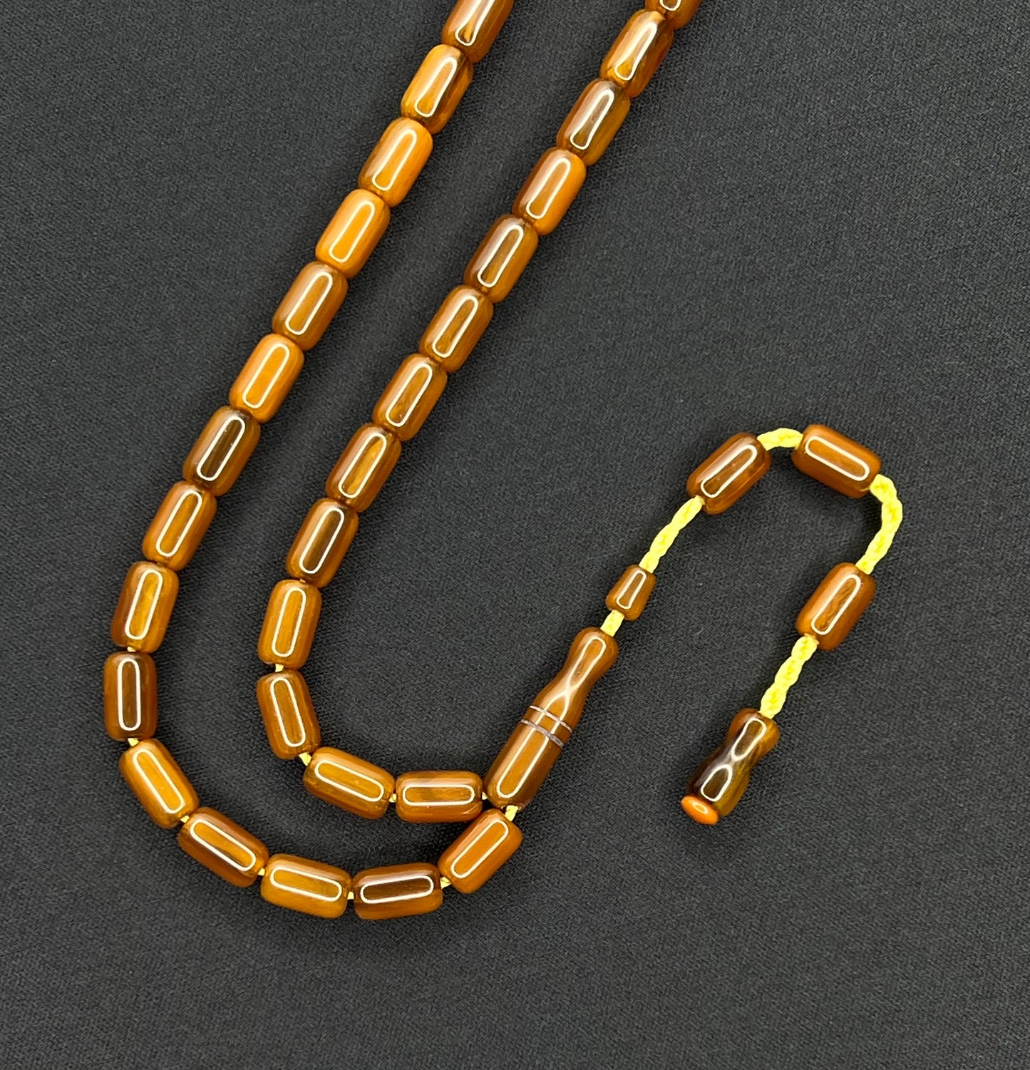 Sistemli Cubuk Sikma Kehribar Tesbih