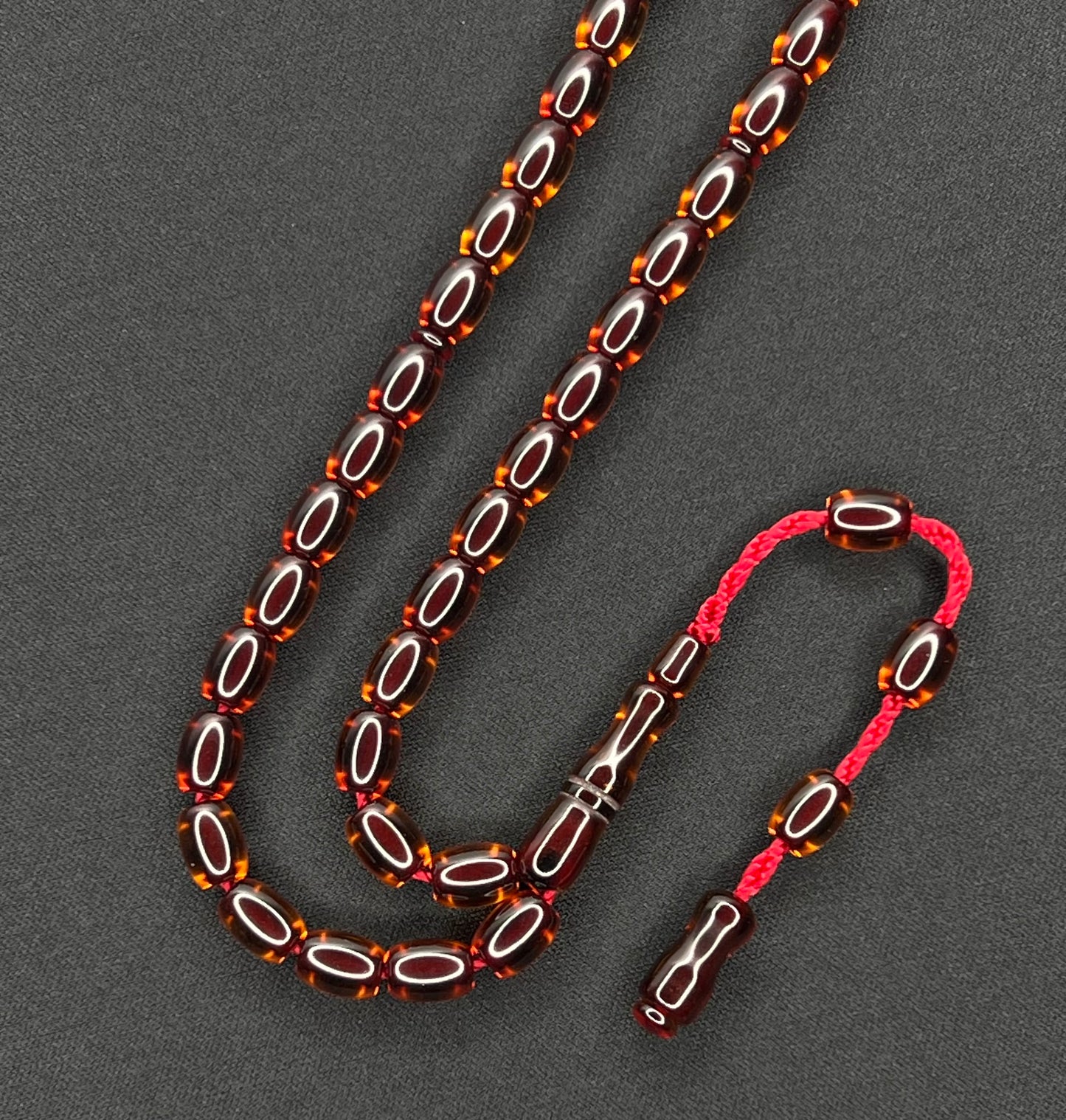 Sistemli Cubuk Sikma Kehribar Tesbih