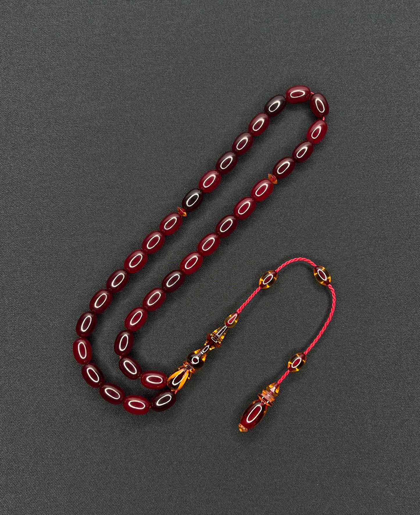 Sistemli Cubuk Sikma Kehribar Tesbih