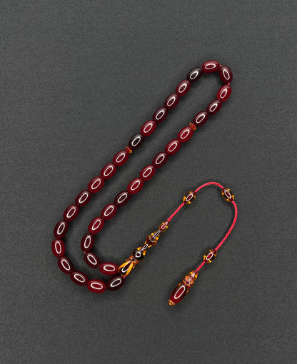 Sistemli Cubuk Sikma Kehribar Tesbih