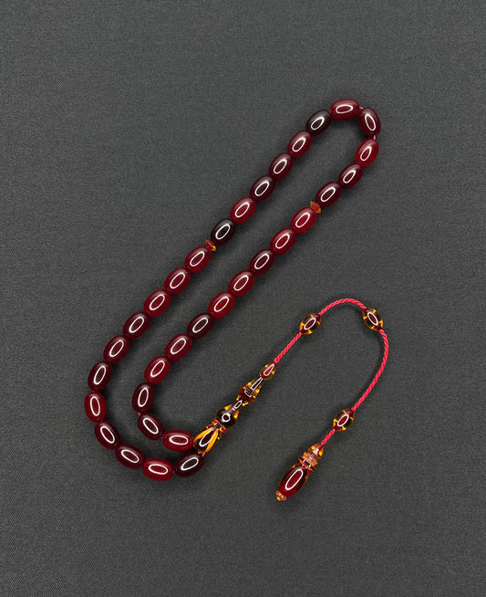 Sistemli Cubuk Sikma Kehribar Tesbih