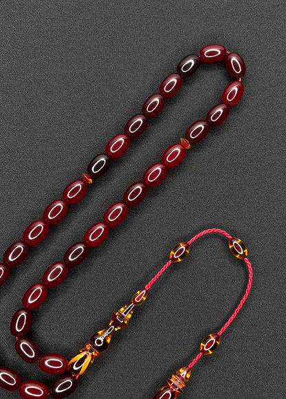 Sistemli Cubuk Sikma Kehribar Tesbih