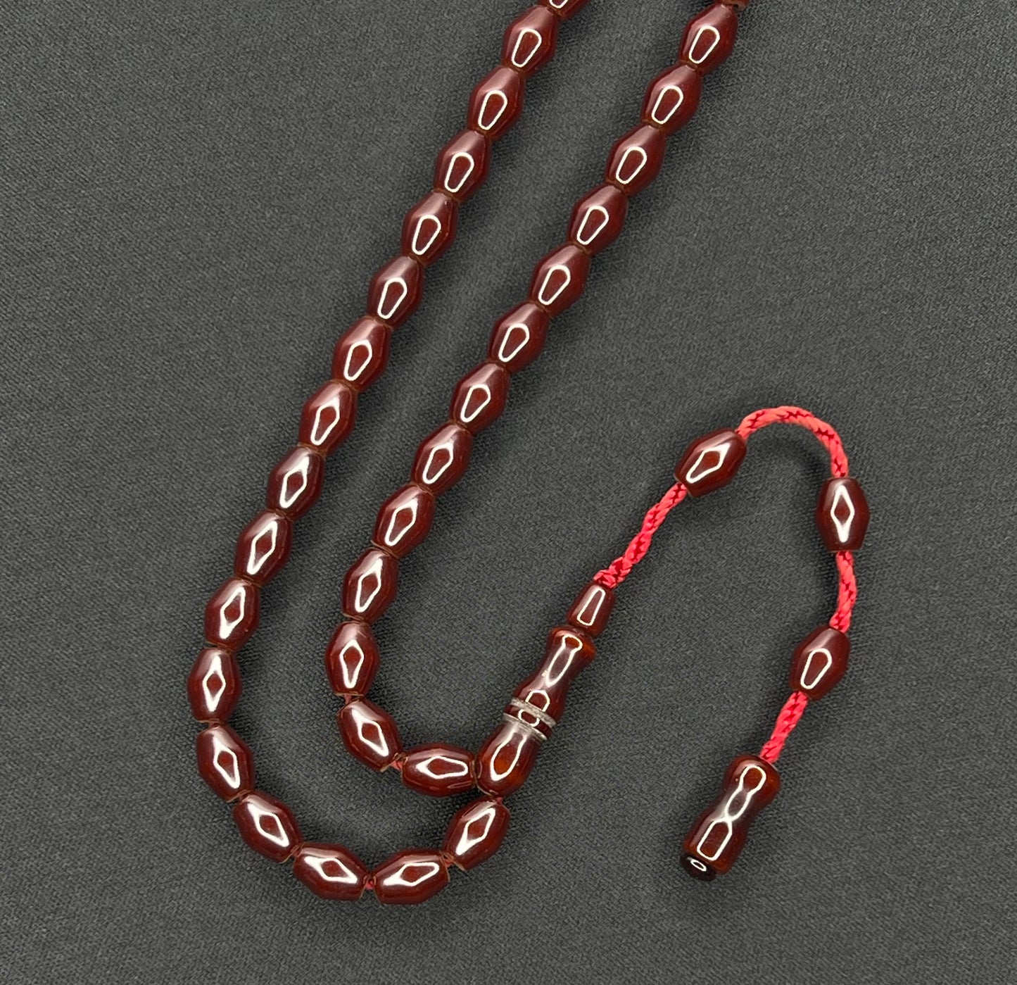 Sistemli Cubuk Sikma Kehribar Tesbih