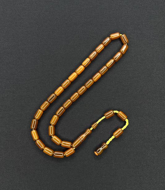 Sistemli Cubuk Sikma Kehribar Tesbih