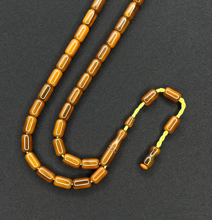 Sistemli Cubuk Sikma Kehribar Tesbih