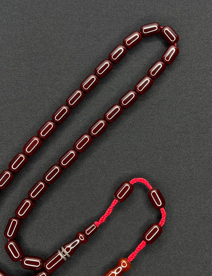 Sistemli Cubuk Sikma Kehribar Tesbih