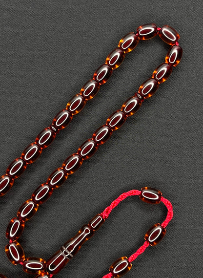 Sistemli Cubuk Sikma Kehribar Tesbih