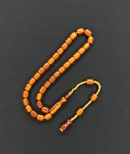 Sistemli Cubuk Sikma Kehribar Tesbih