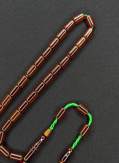 Sistemli Cubuk Sikma Kehribar Tesbih