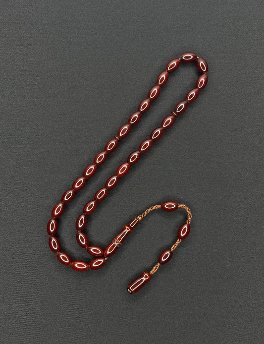 Sistemli Cubuk Sikma Kehribar Tesbih