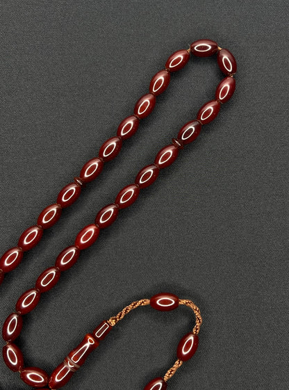 Sistemli Cubuk Sikma Kehribar Tesbih