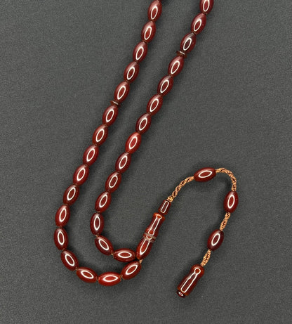 Sistemli Cubuk Sikma Kehribar Tesbih