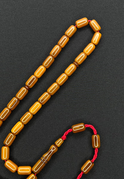 Sistemli Cubuk Sikma Kehribar Tesbih