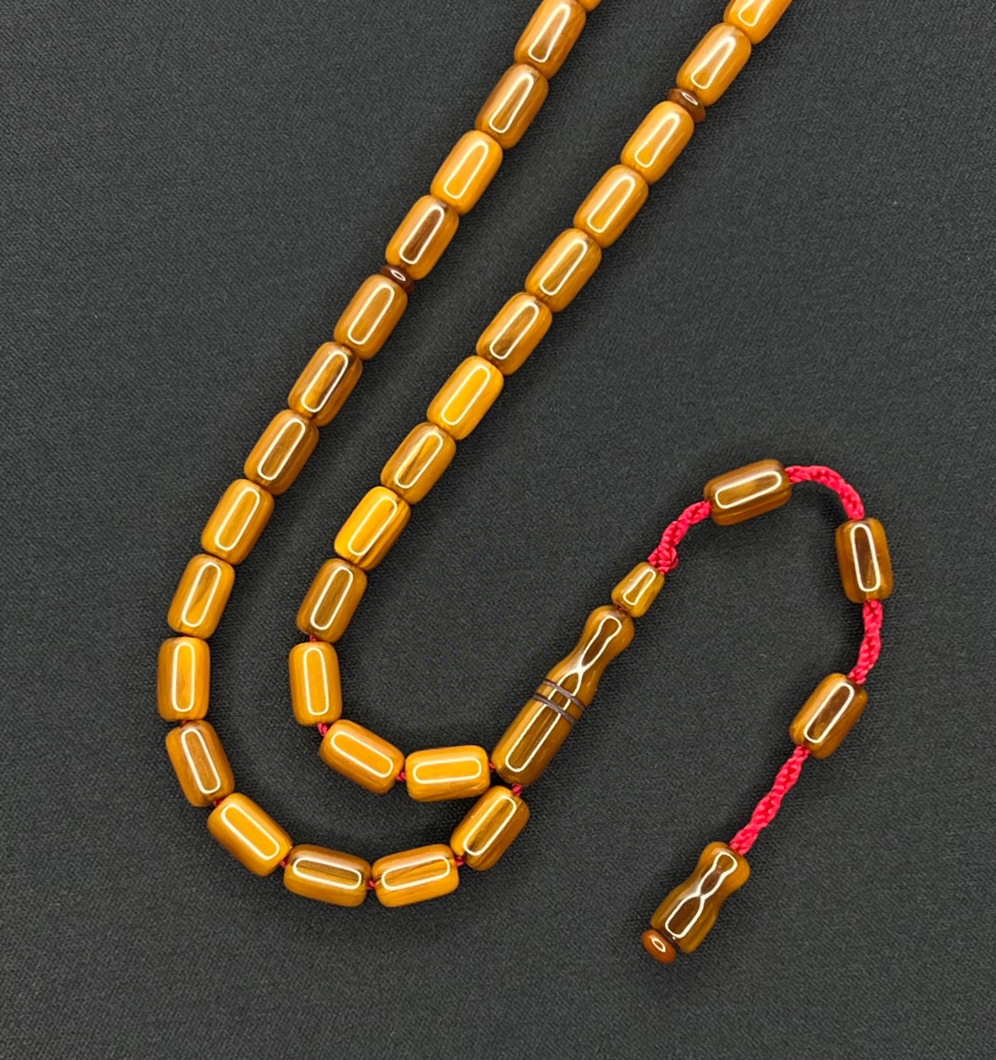 Sistemli Cubuk Sikma Kehribar Tesbih