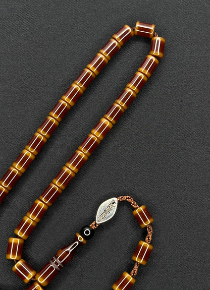 Sistemli Cubuk Sikma Kehribar Tesbih