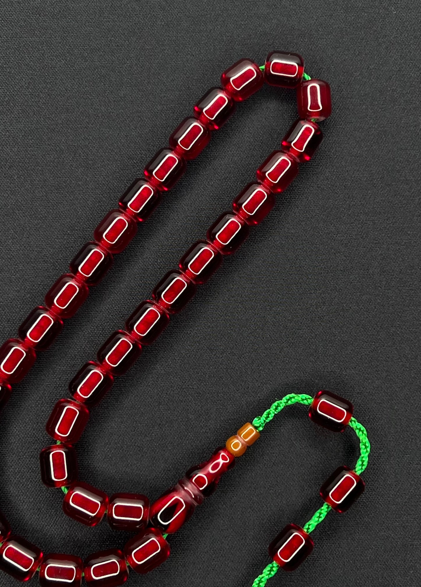 Sistemli Cubuk Sikma Kehribar Tesbih