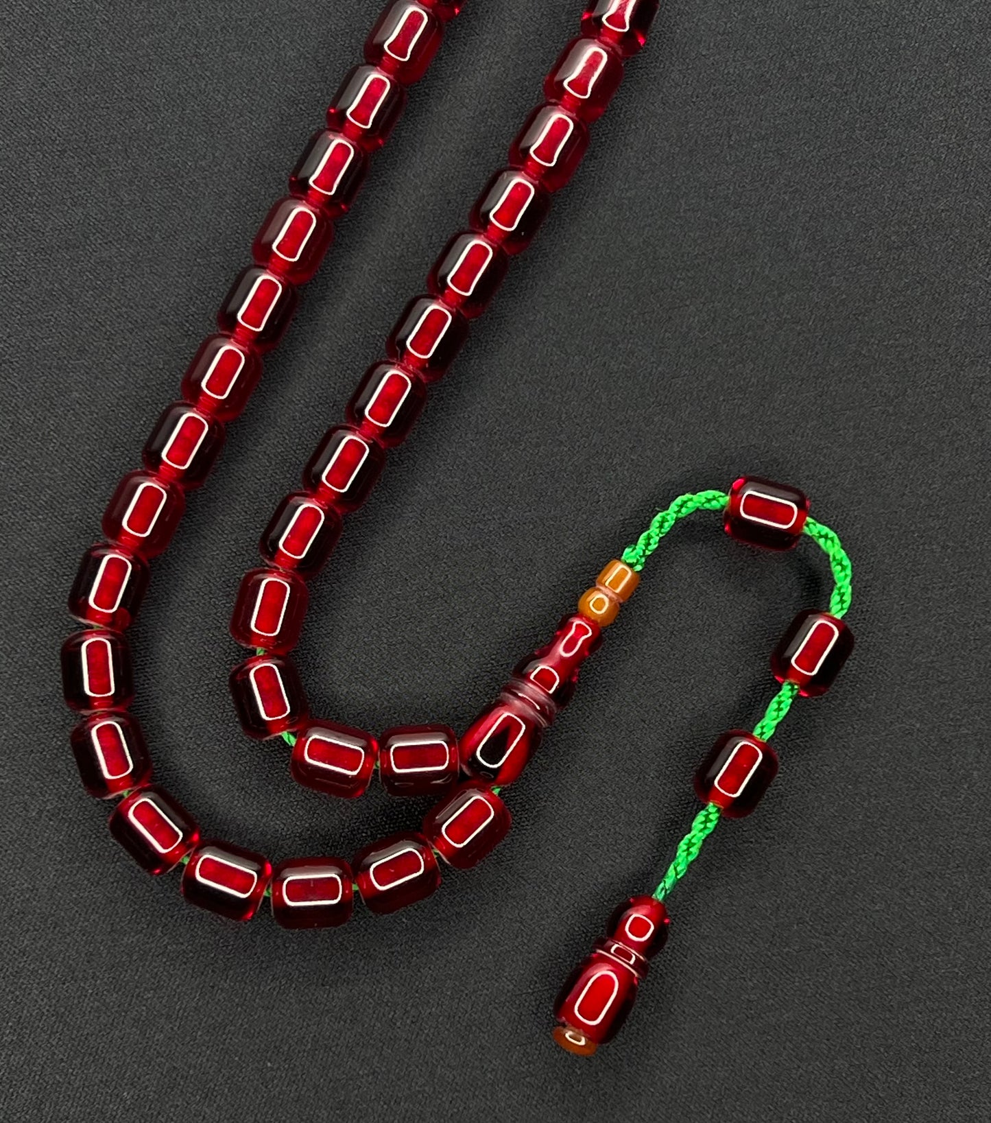 Sistemli Cubuk Sikma Kehribar Tesbih