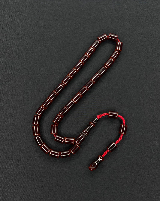 Sistemli Cubuk Sikma Kehribar Tesbih