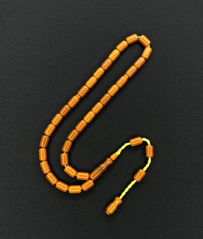 Sistemli Cubuk Sikma Kehribar Tesbih