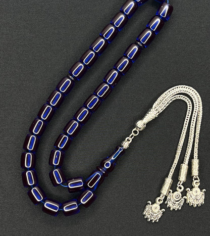 Ates Kehribar Alpaka Püskül Tesbih